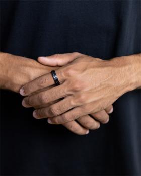 6 mm facettierter Volltitanring - Alter Silver